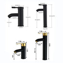 DecorBites™ Black Golden Single Handle Bathroom Basin Faucet for Deck Mount Vessel Sink