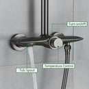 DecorBites™ Black Gray Wall Mounted Shower System Set with Bathtub Faucet