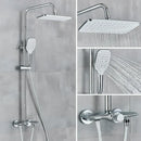 DecorBites™ Black Gray Wall Mounted Shower System Set with Bathtub Faucet