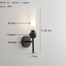 DecorBites™ Black Green Marble Wall Lamp Sconce with Copper Acrylic Lampshade