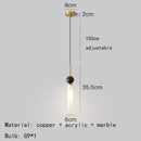 DecorBites™ Black Green Marble Wall Lamp Sconce with Copper Acrylic Lampshade