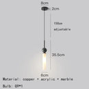 DecorBites™ Black Green Marble Wall Lamp Sconce with Copper Acrylic Lampshade