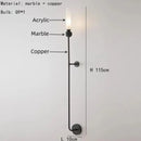 DecorBites™ Black Green Marble Wall Lamp Sconce with Copper Acrylic Lampshade