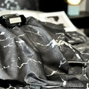 Luxury black & grey marble satin duvet cover set bedroom cooling bedding