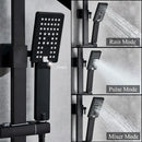 Matte black hand-held shower head bathroom water saving rainfall