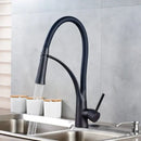 DecorBites™ Black Hose Kitchen Mixer Tap with Single Handle Stream Sprayer, Chrome Finish