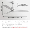 DecorBites™ Black Industrial Ceiling Fan 52Inch DC Powerful Airflow Living Room Office Commercial