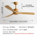DecorBites™ Black Industrial Ceiling Fan 52Inch DC Powerful Airflow Living Room Office Commercial
