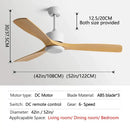 DecorBites™ Black Industrial Ceiling Fan 52Inch DC Powerful Airflow Living Room Office Commercial