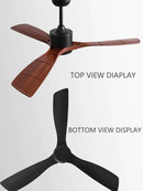 DecorBites™ Black Industrial Ceiling Fan 52Inch DC Powerful Airflow Living Room Office Commercial