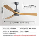 DecorBites™ Black Industrial Ceiling Fan 52Inch DC Powerful Airflow Living Room Office Commercial