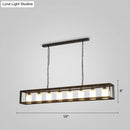 DecorBites™ Black Industrial Rectangular Island Pendant Metallic Ceiling Light Fixture