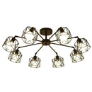 Modern black iron cage chandelier – dining room spider ceiling lamp