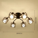 Modern black iron cage chandelier – dining room spider ceiling lamp
