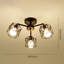 Modern black iron cage chandelier – dining room spider ceiling lamp