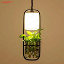 DecorBites™ Black Iron Cage Pendant Light with Glass Cloth Shade E14 Loft Hanging Lamp