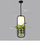 DecorBites™ Black Iron Cage Pendant Light with Glass Cloth Shade E14 Loft Hanging Lamp