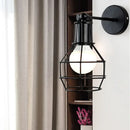 DecorBites™ Black Iron Cage Wall Lamp: Retro Indoor Sconce for Bedroom, Bar, and Reading