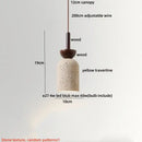 Wabi sabi beige & black iron led pendant hallway decor light