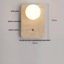 DecorBites™ Black Iron LED Wall Light Fixture Coffee Nordic Wood Switch Bedside Lamp