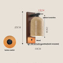 DecorBites™ Black Iron LED Wall Light Fixture Coffee Nordic Wood Switch Bedside Lamp