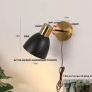 Modern black iron led wall sconce gold & black bedroom spotlight