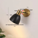 Modern black iron led wall sconce gold & black bedroom spotlight