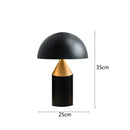 DecorBites™ Black Iron Mushroom Table Lamp, Nordic Design, Gold Accent, Living Room Bedroom Light