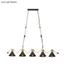 Industrial black & cream hemp rope island pendant kitchen light