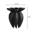 Artistic black jellyfish petal ceramic vase living room decor