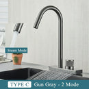 DecorBites™ Black Kitchen Faucet 4 Function Brass Single Hole Mixer Deck Mounted