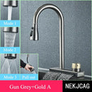 DecorBites™ Black Kitchen Faucet: Flexible Pull Out 3 Nozzle Mixer Tap