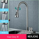 DecorBites™ Black Kitchen Faucet: Flexible Pull Out 3 Nozzle Mixer Tap