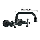 DecorBites™ Black Kitchen Faucet Mixer Tap Swivel Spout Wall Mounted Hot Cold Water