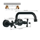 DecorBites™ Black Kitchen Faucet Mixer Tap Swivel Spout Wall Mounted Hot Cold Water