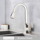 DecorBites™ Black Kitchen Faucet Pull Out Mixer Square Single Handle Deck Mounted Tap