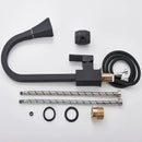 DecorBites™ Black Kitchen Faucet Pull Out Mixer Square Single Handle Deck Mounted Tap