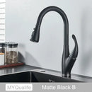 DecorBites™ Black Kitchen Faucet: Single Handle Hot & Cold Mixer with 360 Rotation