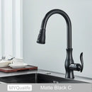 DecorBites™ Black Kitchen Faucet: Single Handle Hot & Cold Mixer with 360 Rotation
