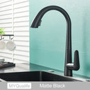 DecorBites™ Black Kitchen Faucet Single Handle Pull Out Hot Cold Water Mixer Tap