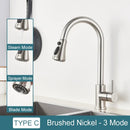 DecorBites™ Black Kitchen Faucet: Single Handle Pull Out Mixer, Two Function Hot and Cold Water Taps