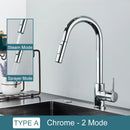 DecorBites™ Black Kitchen Faucet: Single Handle Pull Out Mixer, Two Function Hot and Cold Water Taps