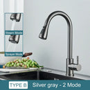 DecorBites™ Black Kitchen Faucet: Single Handle Pull Out Mixer, Two Function Hot and Cold Water Taps