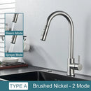 DecorBites™ Black Kitchen Faucet: Single Handle Pull Out Mixer, Two Function Hot and Cold Water Taps