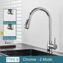 DecorBites™ Black Kitchen Faucet: Single Handle Pull Out Mixer, Two Function Hot and Cold Water Taps