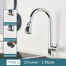 DecorBites™ Black Kitchen Faucet: Single Handle Pull Out Mixer, Two Function Hot and Cold Water Taps