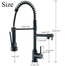 DecorBites™ Black Kitchen Faucet Spring Pull Down Sprayer Dual Spout Nozzle Mixer Tap