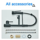 DecorBites™ Black Kitchen Faucet Spring Pull Down Sprayer Dual Spout Nozzle Mixer Tap