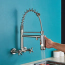 DecorBites™ Black Kitchen Faucet Wall Mounted Dual Swivel Spouts Vessel Sink Mixer Tap