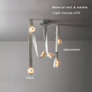 DecorBites™ Black Leather Marble Chandeliers | Adjustable Dining Room Lamps | Easy Installation Home Decor